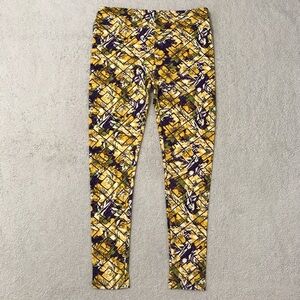LulaRoe Leggings Floral Geo Soft Stretchy Yellow Purple Size 12 - 18